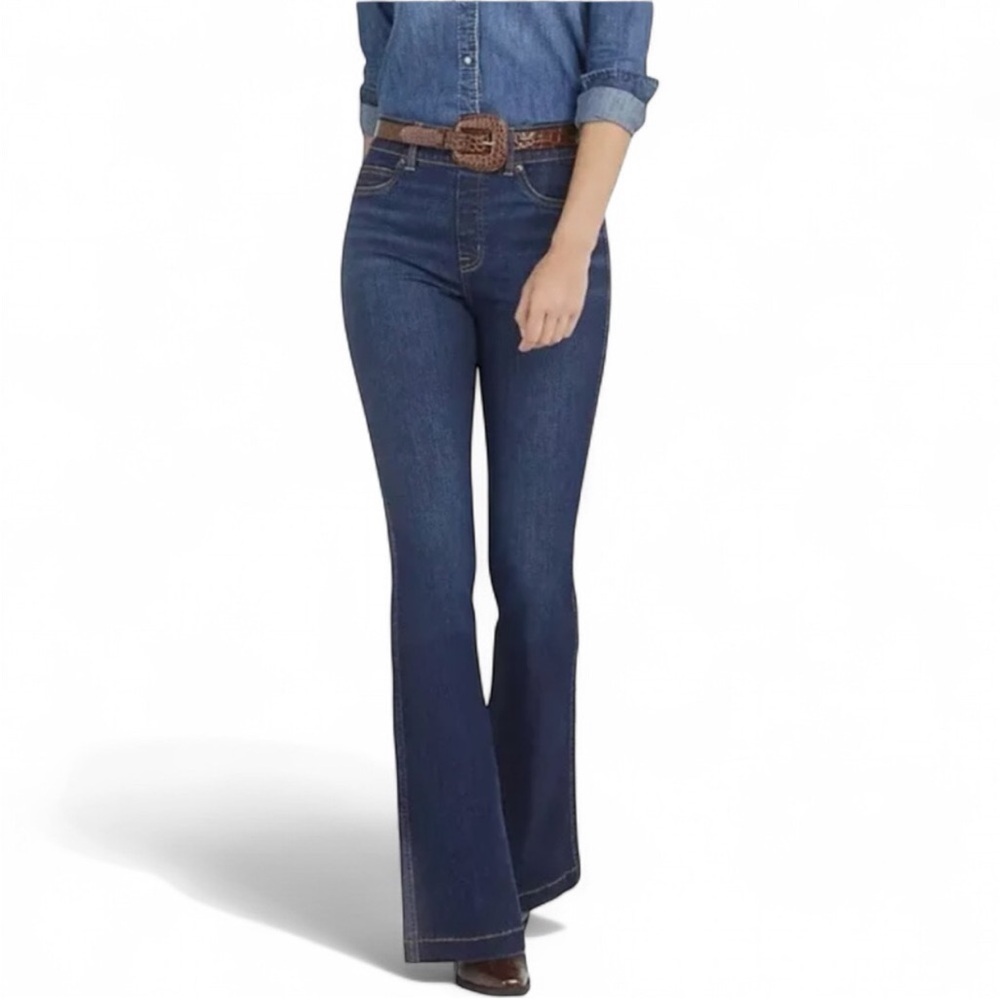 NWT The Spanx Flare Jeans Midnight Shade Style 20327T Large Tall LT 10 12